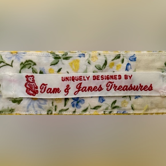 Children’s Yellow & White Check & Floral Apron - Picture 10 of 12